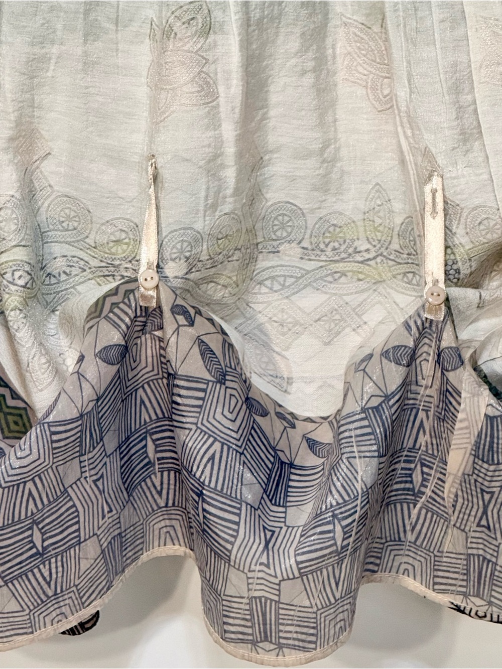 Lapis Anthro | Boho 2-in-1 Embroidered Shimmer Midi Dress Skirt - Picture 5 of 7